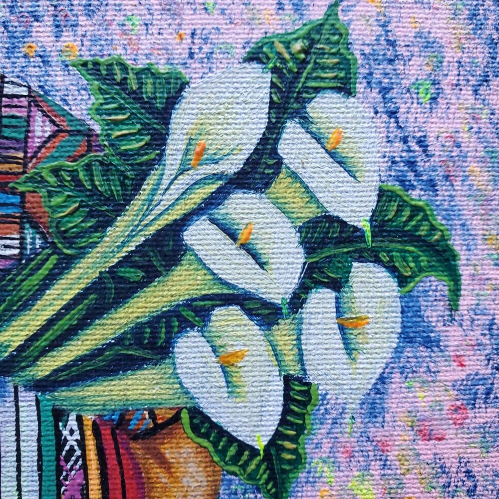 Pedro Gonzalez Oil Painting Mayan Woman Guatemala Marketplace 9 x 11 inch Canvas - Picture 5 of 12